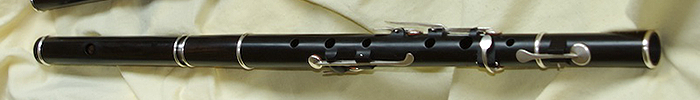 Martin Doyle six key flute with a tuning slide made from African Blackwood