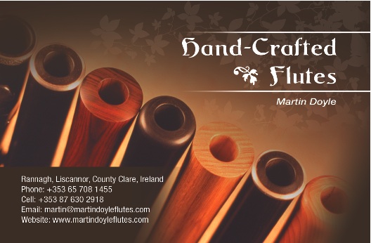 2008: A new business card and brochure for Martin Doyle Flutes.