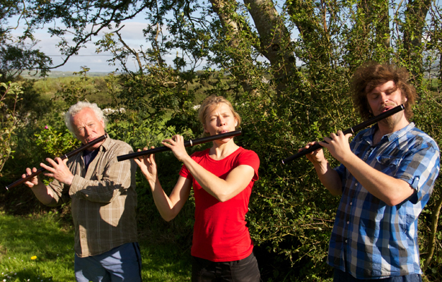 Christy Barry, Gwenn Frin and Joe Doyle playing Martin Doyle flutes made from FSC certified African blackwood.